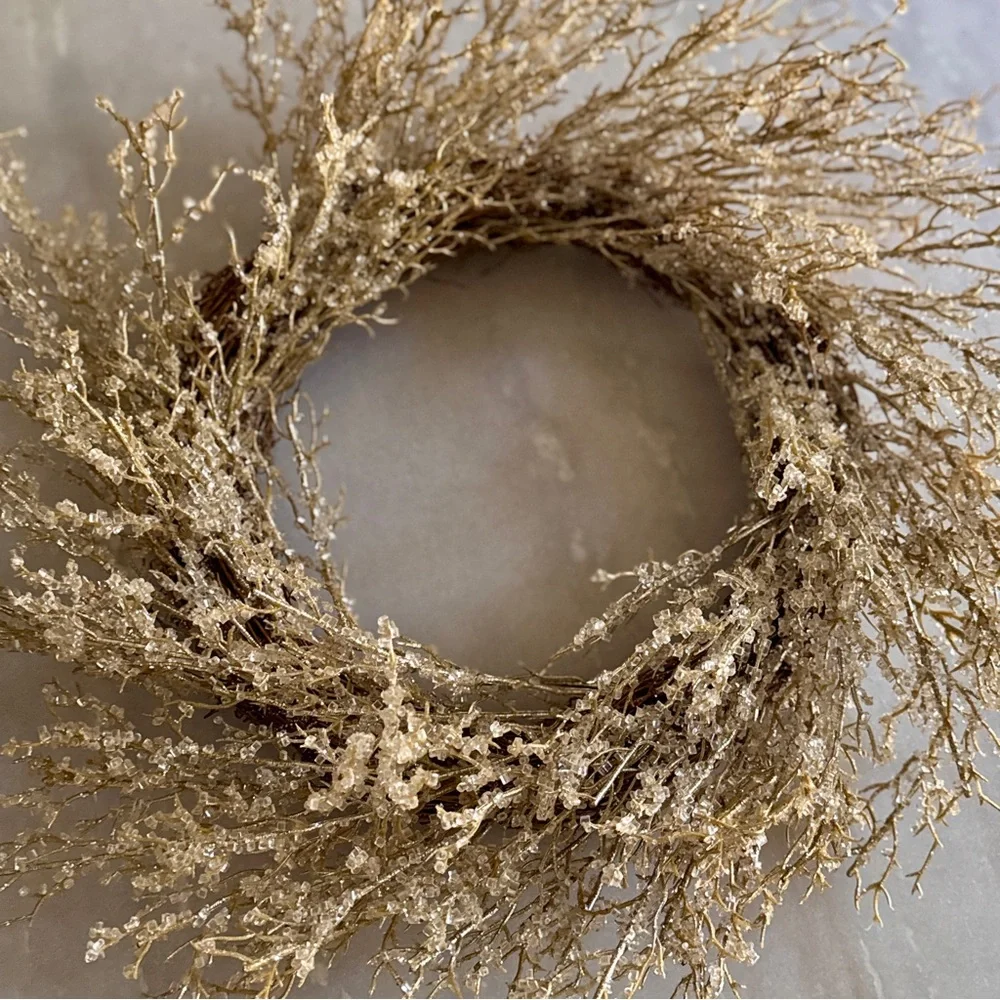 Elegant Gold Cedar Holiday Wreath